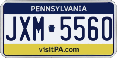 PA license plate JXM5560