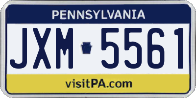 PA license plate JXM5561