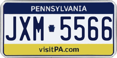 PA license plate JXM5566