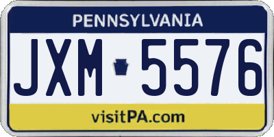 PA license plate JXM5576
