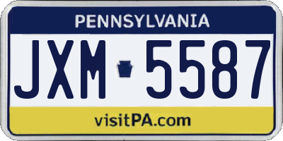 PA license plate JXM5587