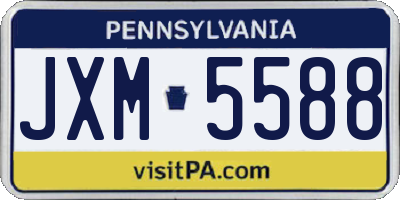 PA license plate JXM5588
