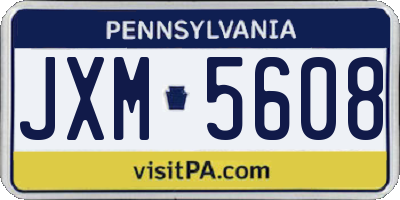 PA license plate JXM5608