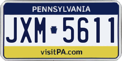 PA license plate JXM5611