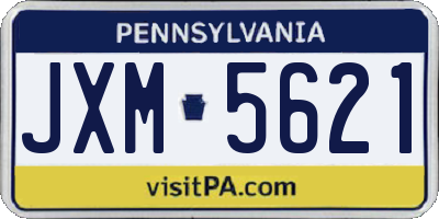 PA license plate JXM5621