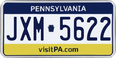 PA license plate JXM5622