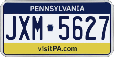 PA license plate JXM5627