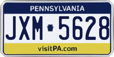 PA license plate JXM5628