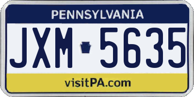 PA license plate JXM5635
