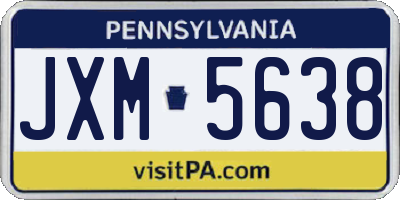 PA license plate JXM5638