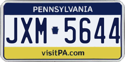 PA license plate JXM5644