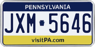 PA license plate JXM5646