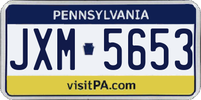 PA license plate JXM5653