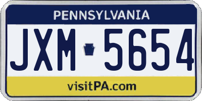PA license plate JXM5654