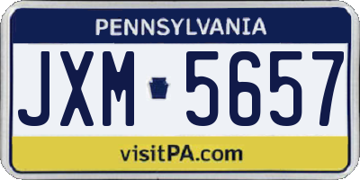 PA license plate JXM5657