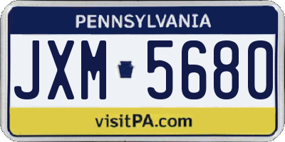 PA license plate JXM5680