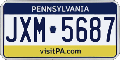 PA license plate JXM5687