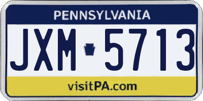 PA license plate JXM5713