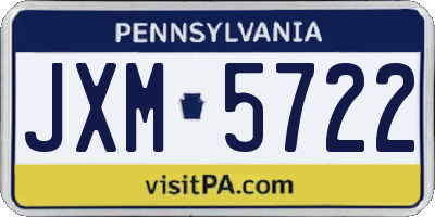 PA license plate JXM5722