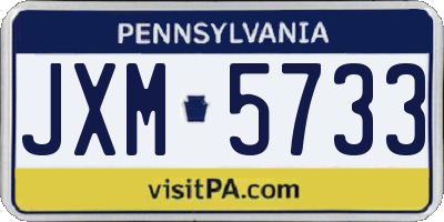 PA license plate JXM5733