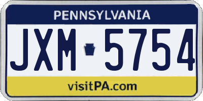 PA license plate JXM5754