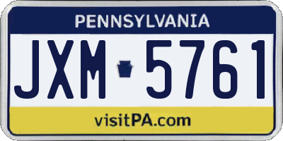 PA license plate JXM5761