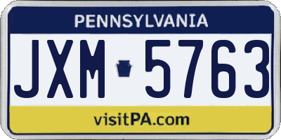 PA license plate JXM5763