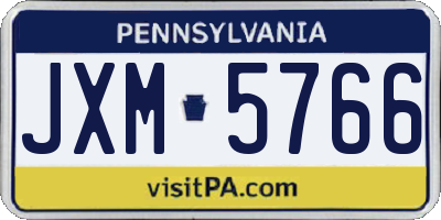 PA license plate JXM5766