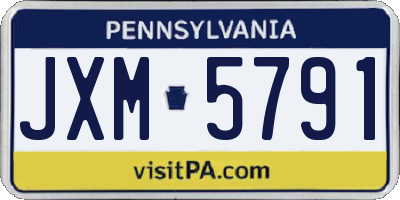 PA license plate JXM5791