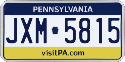 PA license plate JXM5815