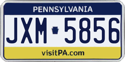 PA license plate JXM5856