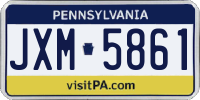 PA license plate JXM5861