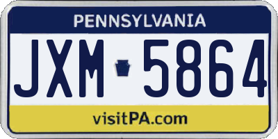 PA license plate JXM5864