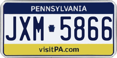 PA license plate JXM5866