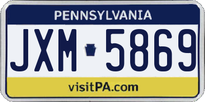 PA license plate JXM5869