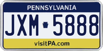PA license plate JXM5888