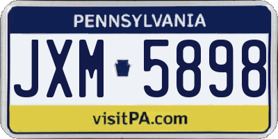 PA license plate JXM5898