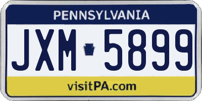 PA license plate JXM5899