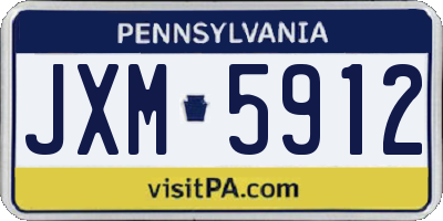 PA license plate JXM5912