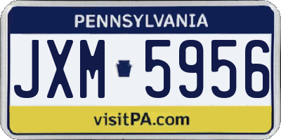 PA license plate JXM5956