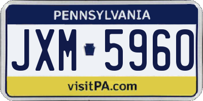 PA license plate JXM5960