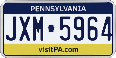 PA license plate JXM5964