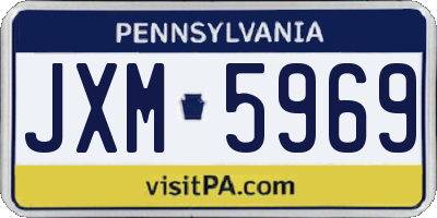 PA license plate JXM5969