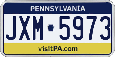 PA license plate JXM5973