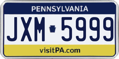 PA license plate JXM5999