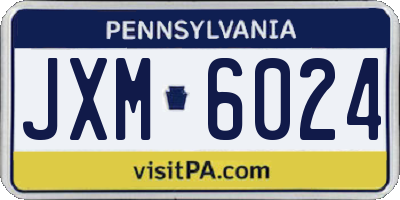 PA license plate JXM6024