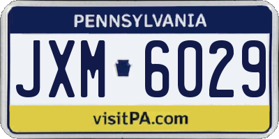 PA license plate JXM6029