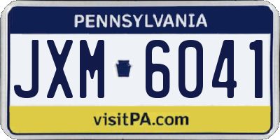PA license plate JXM6041