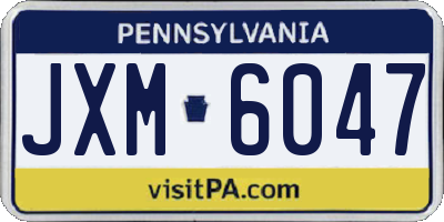PA license plate JXM6047