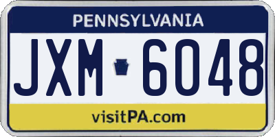 PA license plate JXM6048